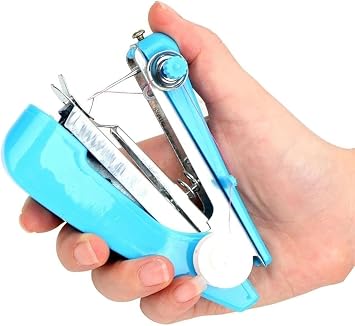 Blue Handheld Sewing Machine, Mini Sewer Machine, Portable Manual Sewing Machine, Hand Stitcher Machine for DIY Crafts