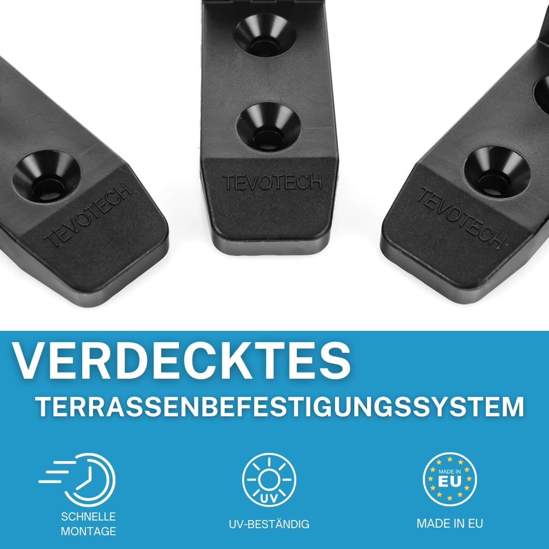 Tevotech Patio Connectors Set of 150 Including Screws for Wood and Decking Fixing Invisible with Stainless Steel Screws - Image 2