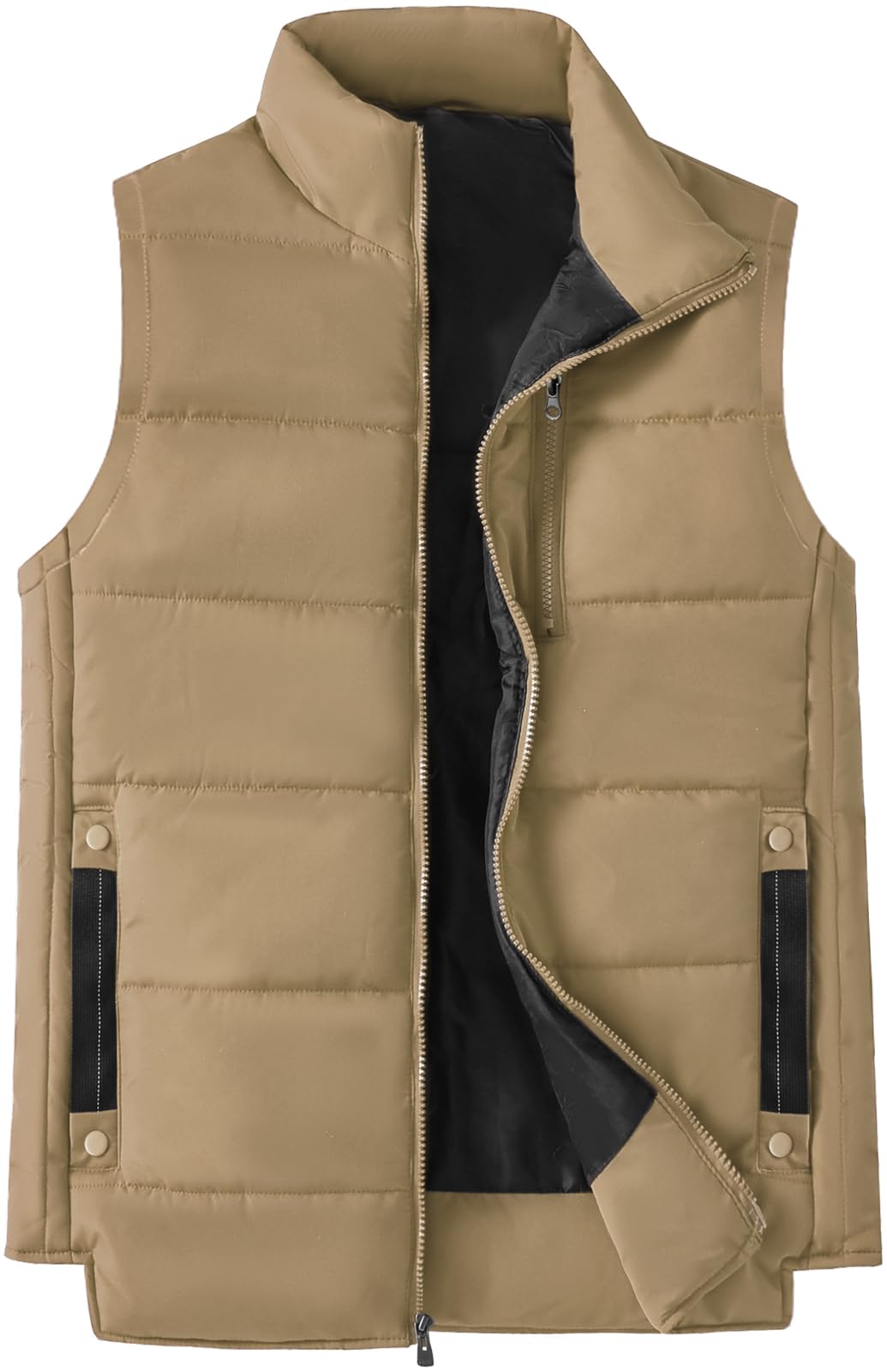 XinYangNi Mens Winter Outerwear Fleece Lined Puffer Vest Warm Casual Bubble Jacket
