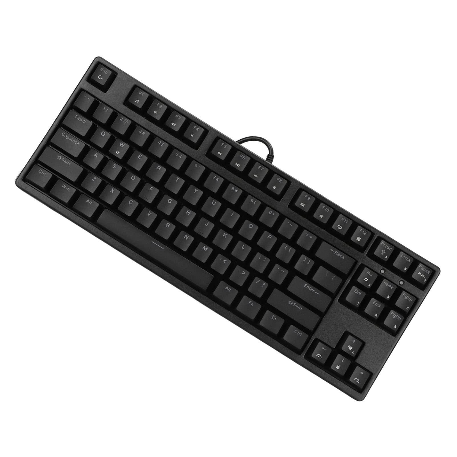 Generic Profesjonalna Mechaniczna Klawiatura do Gier 87 Klawiszy Czerwony Przełącznik Szybka Reakcja Ergonomiczna Konstrukcja dla Komputera PC z Systemem 10 (BLACK)