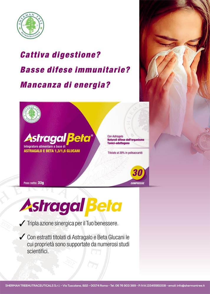 AstragalBeta - Integratore Astragalo 70% Polisaccaridi e Beta-glucani