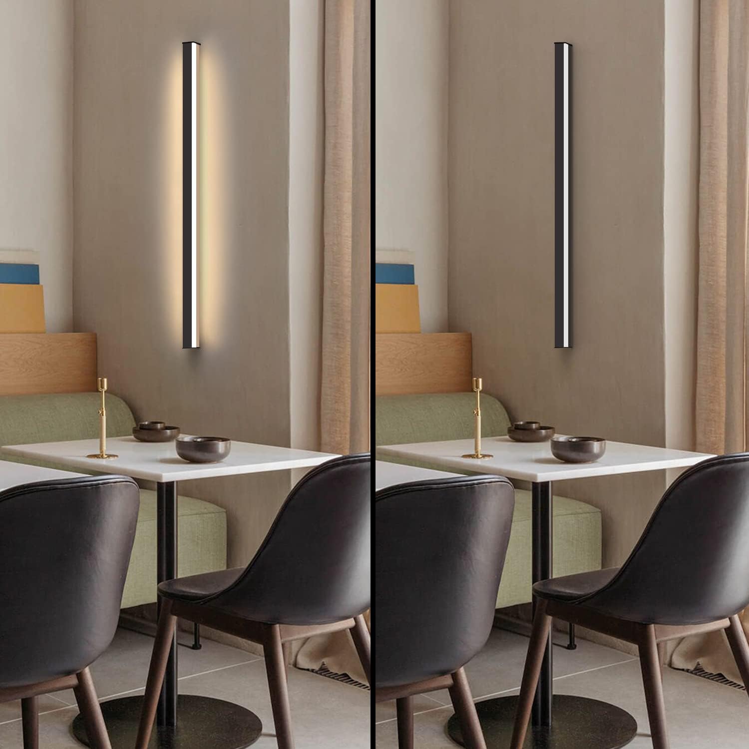 ZMH 2ER Lámpara LED Luz Interior - Moderno 60CM 21W Pasillo Arriba Abajo Blanco Cálido Pasillo Lámpara Salón Lámpara Cama Negro Iluminación para Escalera Sala de Estar Habitación Niños Dormitorio