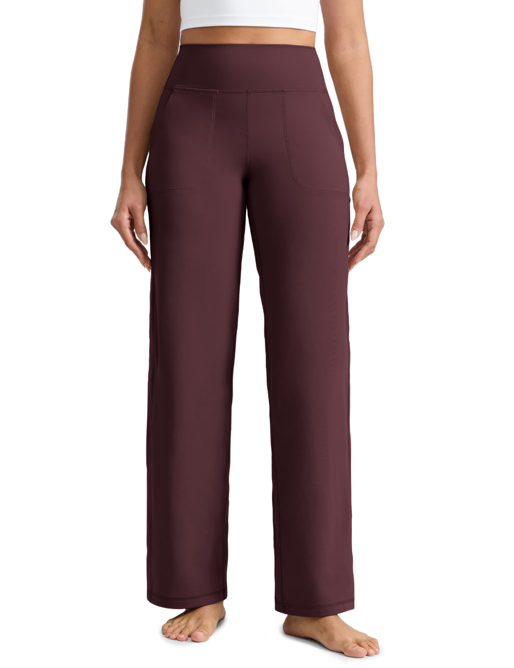 CRZ YOGA Butterlift Wide Leg Pants Pockets 29 31 33 - High Waisted Yoga Lounge Buttery Soft Comfy