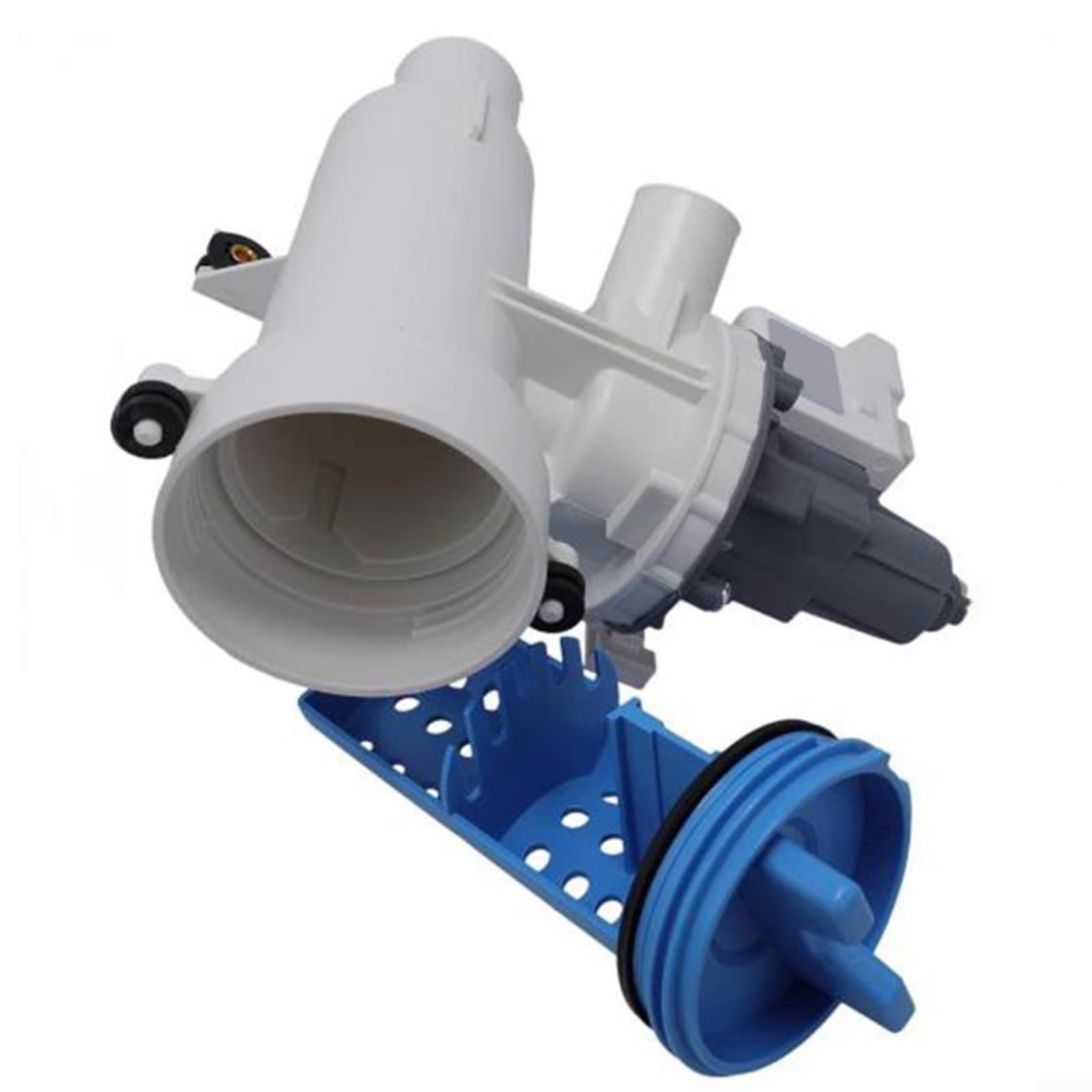 Conjunto de drenaje y filtro de lavadora, con pieza de repuesto WH11X29539 120V-60Hz ABS gris azul para una eliminación eficiente de agua para