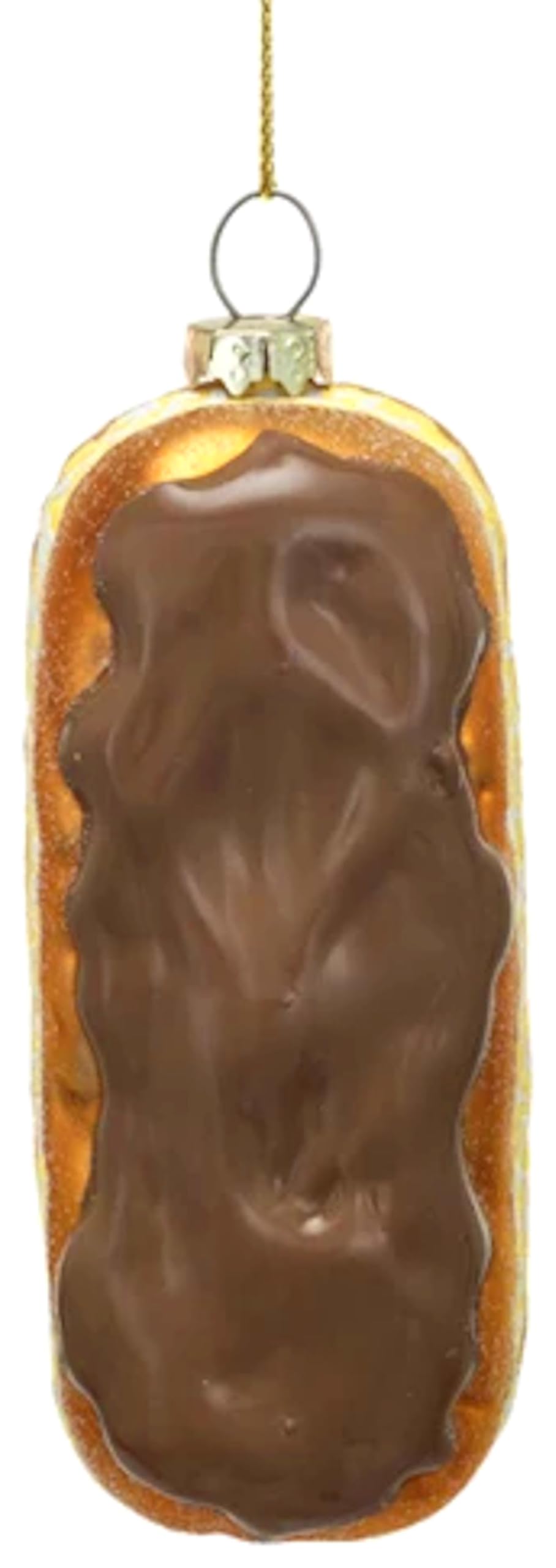 The Bridge Collection 4" Chocolate Eclair Ornament - Novelty Dessert Donut with Chocolate Frosting Christmas Ornament