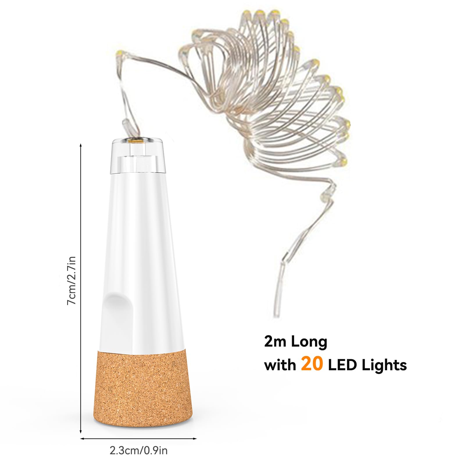 Guirlande Led Bouteille Usb Rechargeable Avec Bouchon, 2