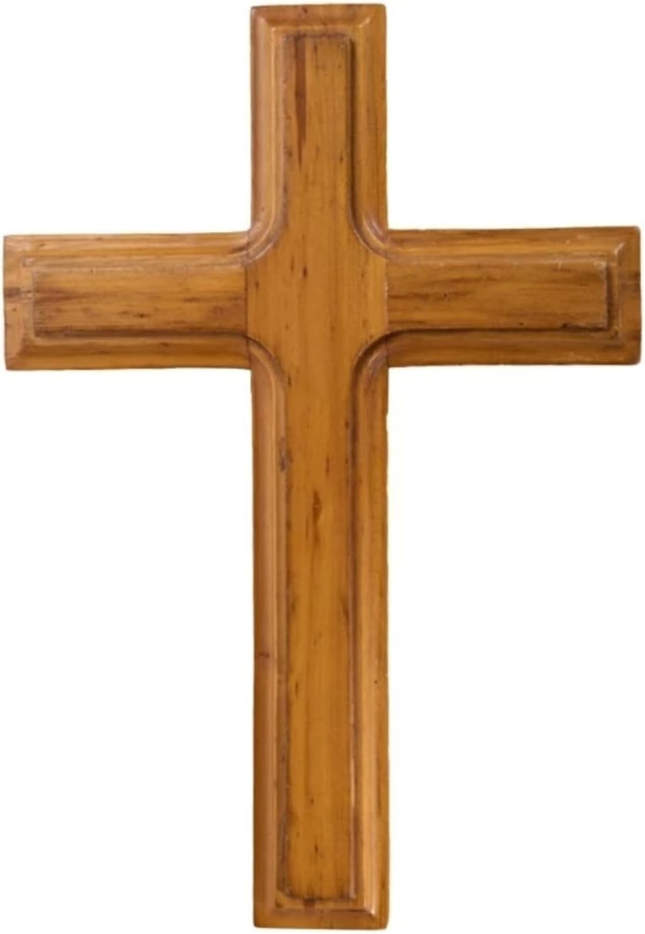 Devotional Gifts UK Wooden Cross. Plain Holy Land cross, Olive Wood by Wood Cross