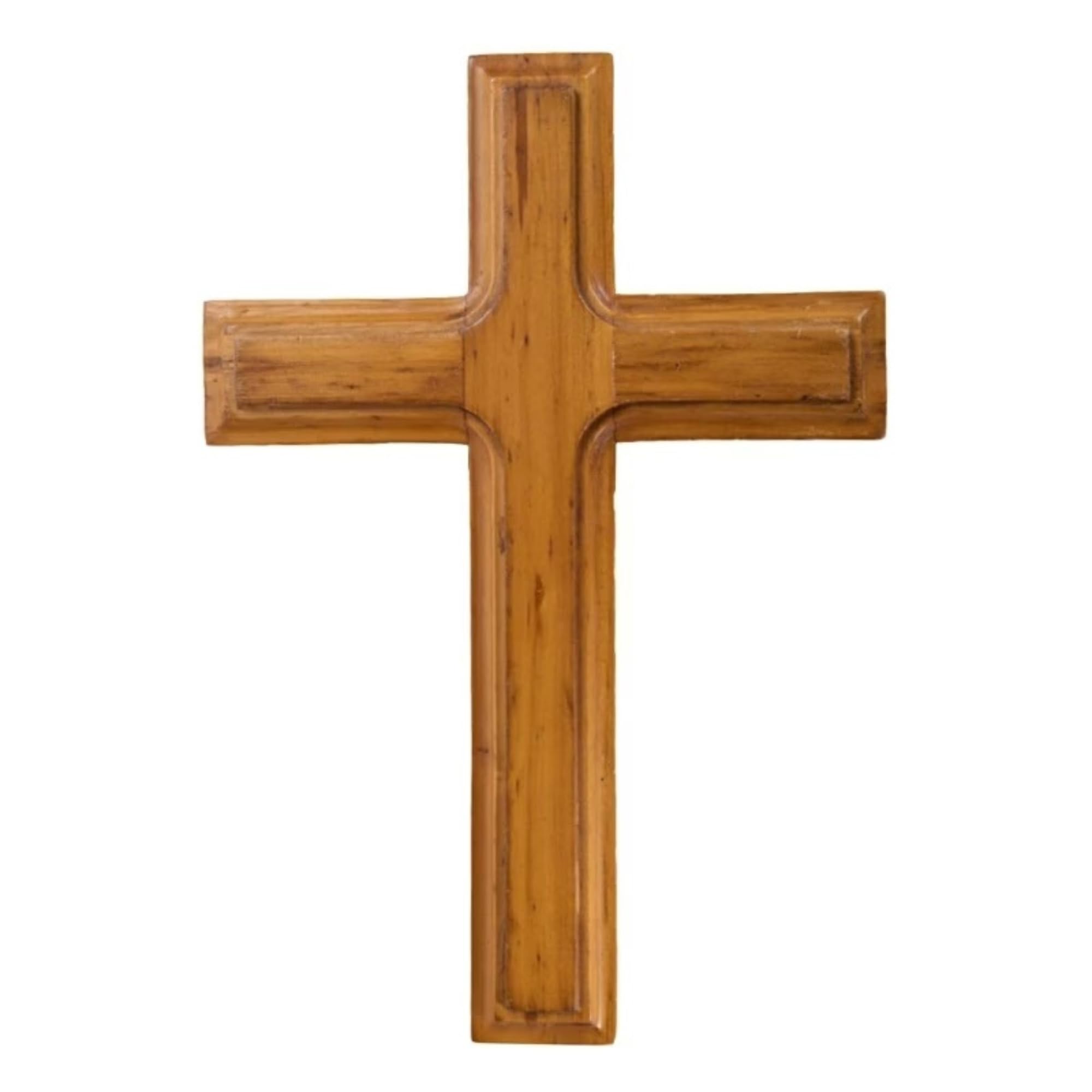 Devotional Gifts UK Wooden Cross. Plain Holy Land cross, Olive Wood by Wood Cross