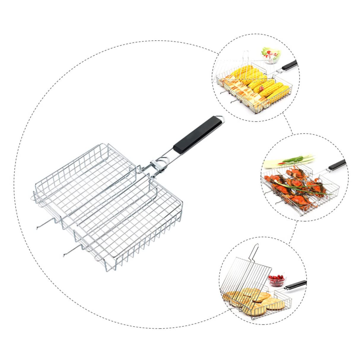 BESPORTBLE 1pezzi Barbecue Inossidabile per Pesce e Utensile da Cucina Resistente per Grigliate all Aperto per Feste e Campeggio