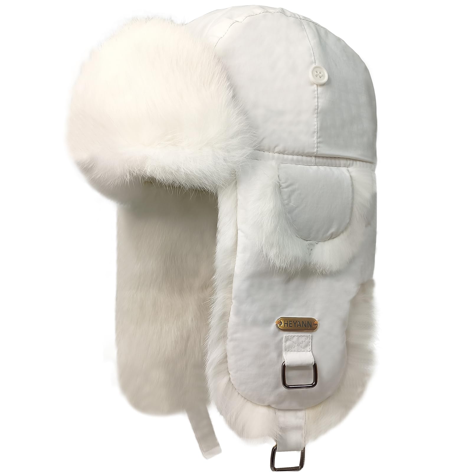 Winter Trapper Hat for Men Women Warm Soft Russian Ushanka Hat Real Rabbit Fur Aviator Bomber Hats Winter Hats with Ear Flaps