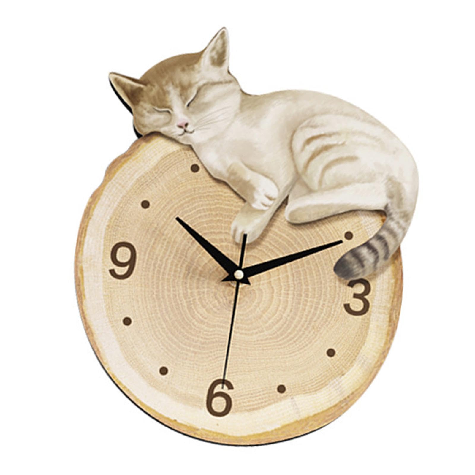 Cat Wall Clock Modern Stylish Cute Silent for Living Room Dining Room Wall Clocks