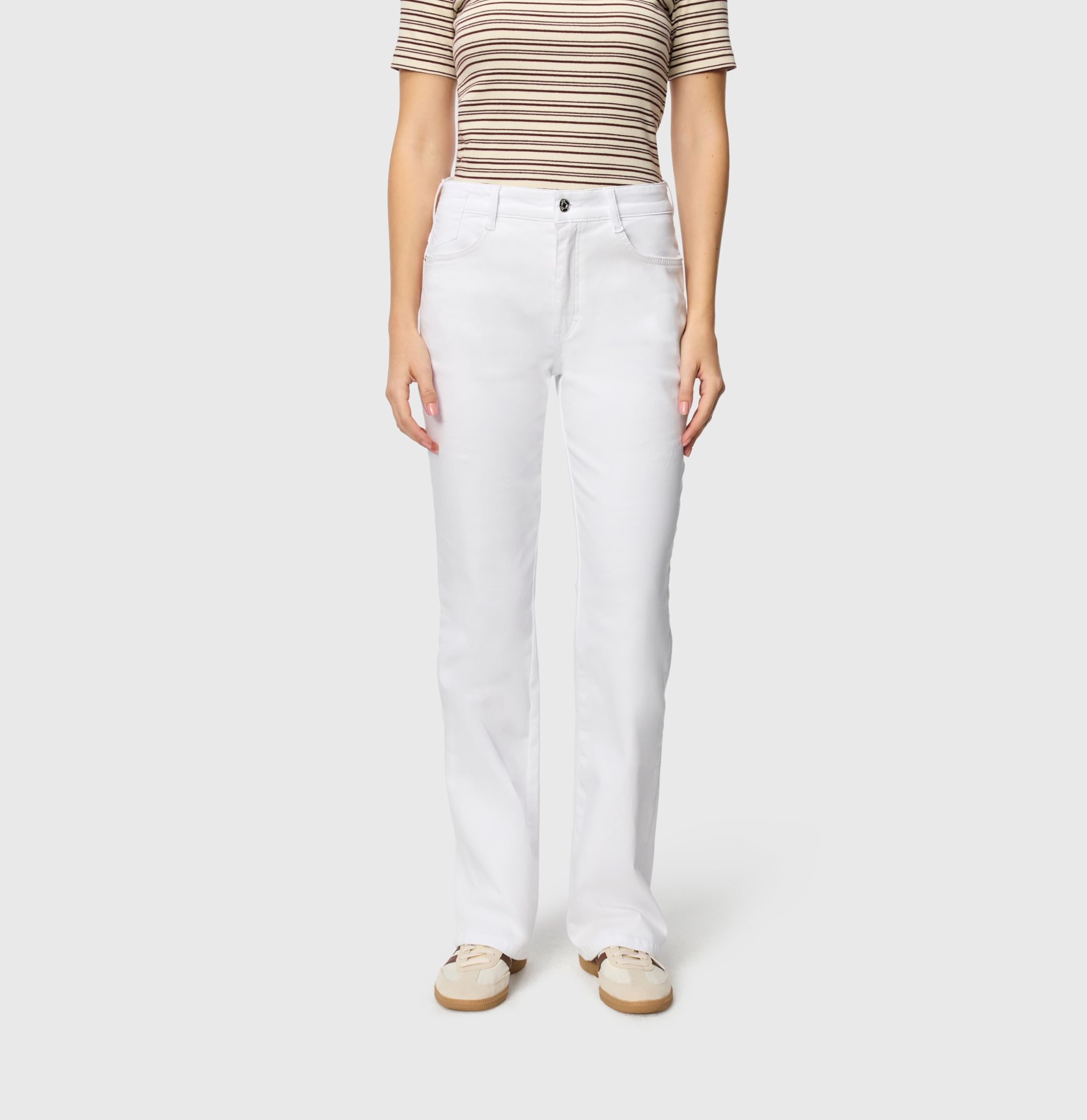 MAC Jeans - Laura, Authentic High Stretch Gabardine - Flared Fit - 5225-00-0423L-010 - weiß
