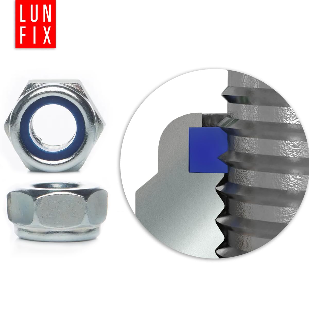 Tuerca de seguridad M16, 1200 unidades, DIN 985, de acero inoxidable A2 V2A, con anillo de nailon, tuerca hexagonal autoblocante para maquinaria, ingeniería de vehículos, estructuras de acero