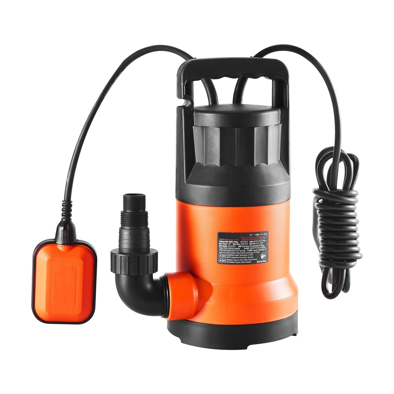 Pompy Zatapialne Wodne Przenośne Wielofunkcyjne Wysoce Wydajne Kompleksowe(0.43 HP)