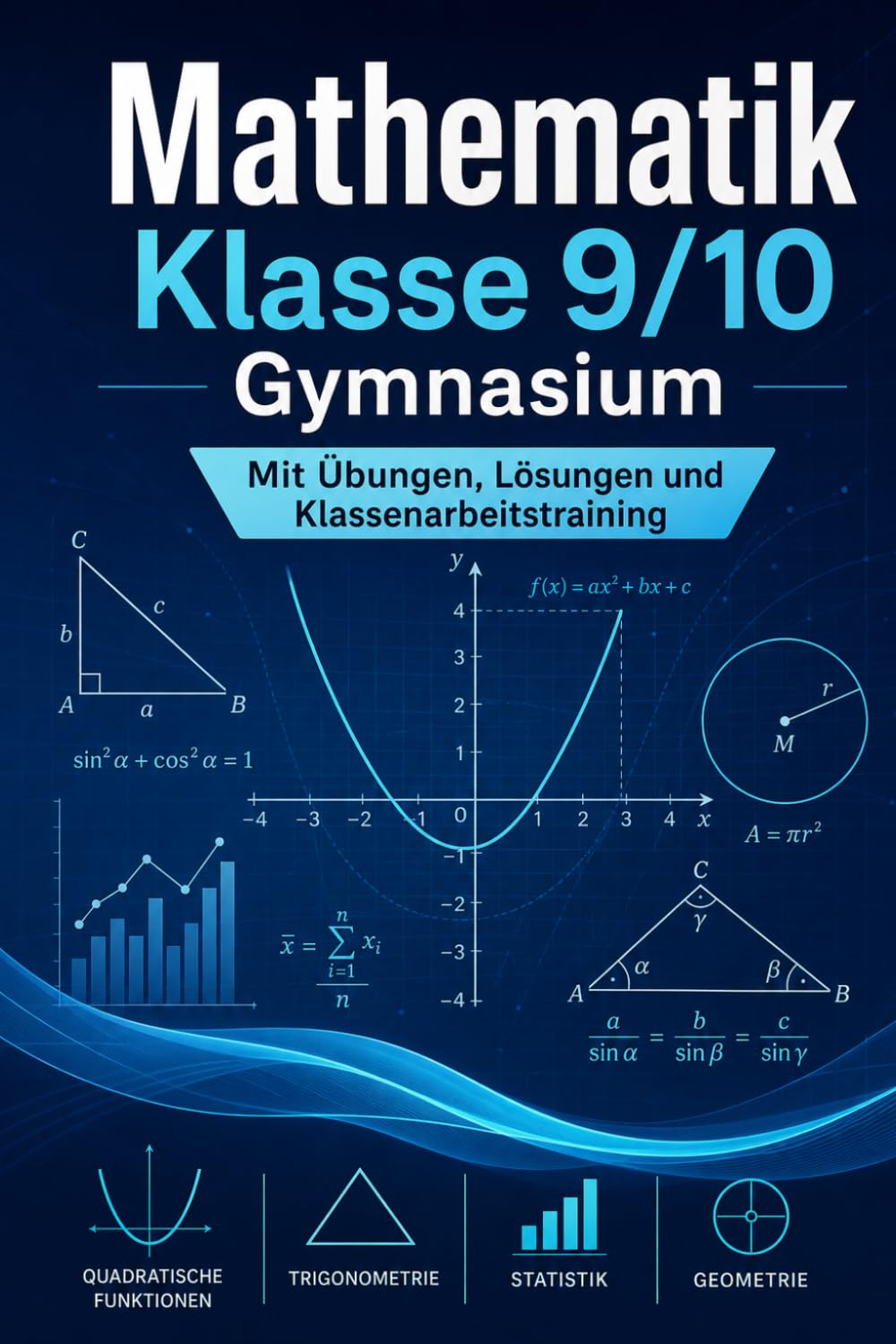 Mathematik erfolgreich meistern – Gymnasium 9/10: Übungsbuch mit Aufgaben und Lösungen – Trigonometrie, quadratische Funktionen, Stochastik und Klassenarbeitstraining (Mathematik verstehen)