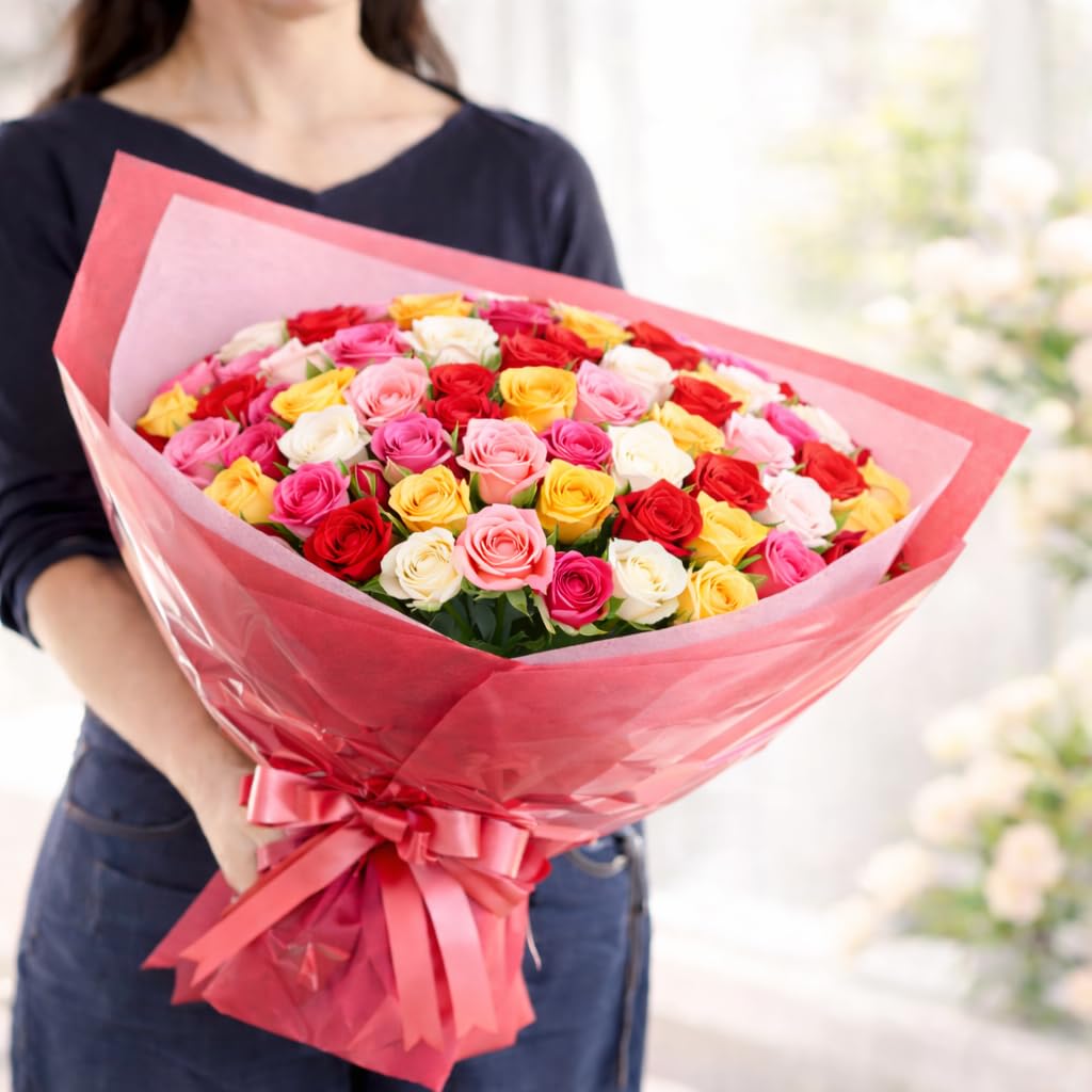 Amazon｜BisesFlower(ビズフラワー)【クール便出荷】バラ 花束 108本
