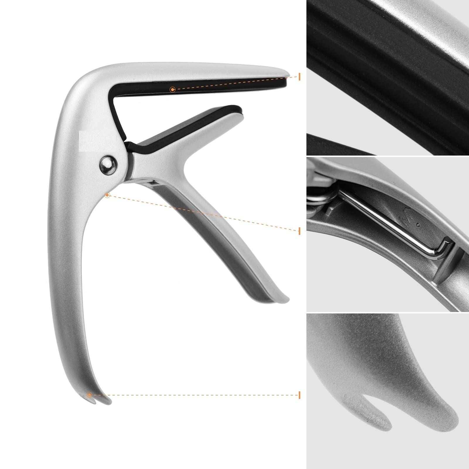 Home Musikinstrument Akustikgitarre Kapodaster Schnellwechsel Aluminiumlegierung mit integriertem Stegstiftabzieher für Konzertgitarrenzubehör 9 x 7,2 cm, 6,5 x 9,3 cm (Farbe: MC-6) (Mc 5)