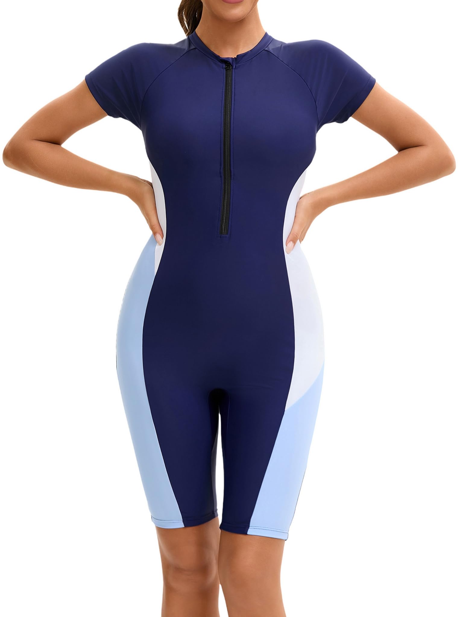 Traje de baño deportivo para mujer natación surf de una pieza Runhomal 4