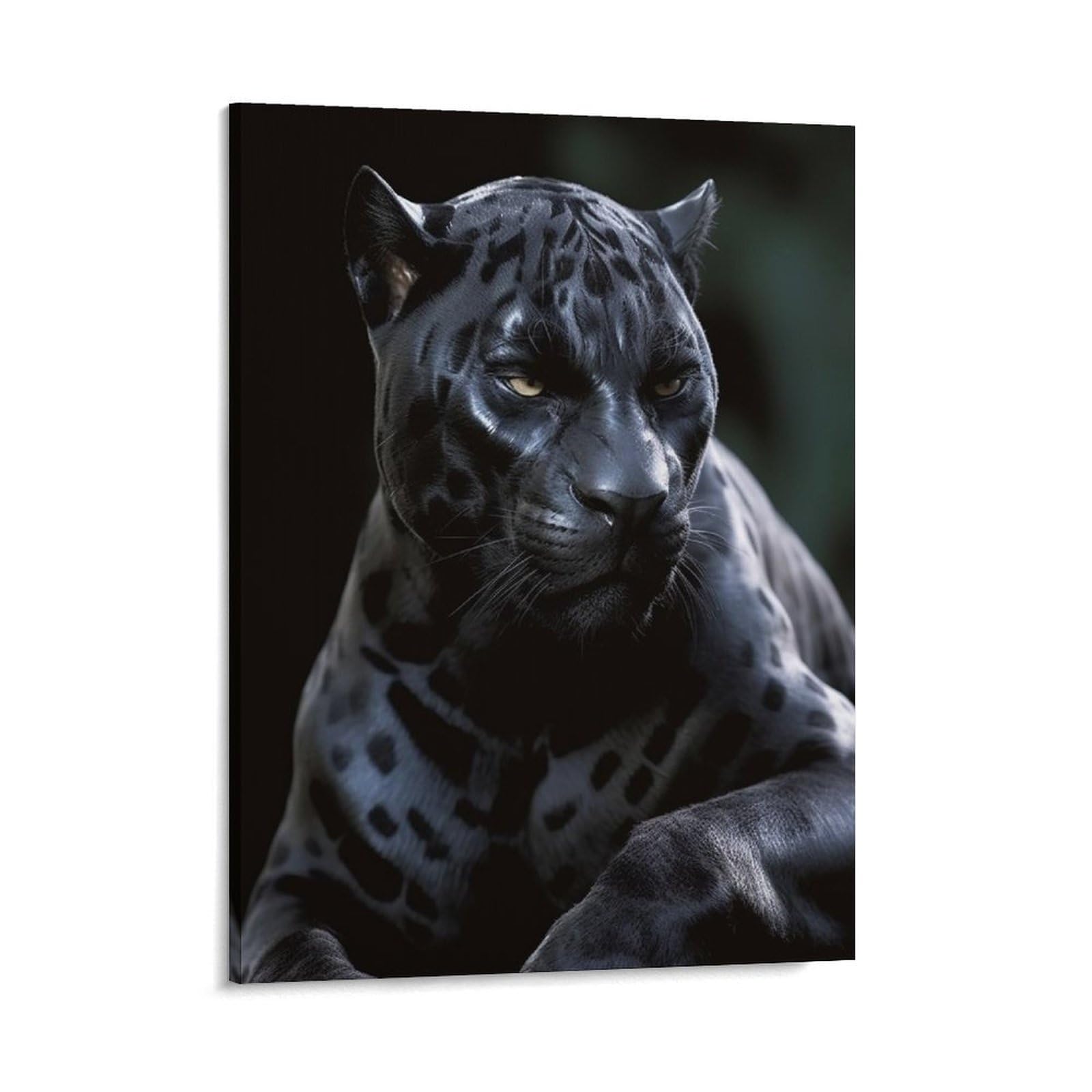 Black Panther Wall Art for Home, Abstract Canvas Framed Painting for Living Room, Portable Poster Print for Wall Decor, Personalized Artwork Picture for Hallway, Bedroom 16x20inch(41x51cm)