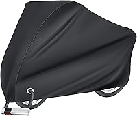 Puroma Waterproof Bike Cover for 1 Bike - 190T Outdoor Bicycle Protection from Rain Sun UV Dust Wind, Lock Hole Secure Fit (Black)