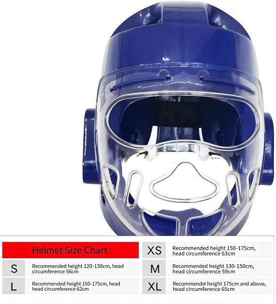 Soft Helmet with Face Guard | Ventilation Openings for ventilation, Training Helmet, Hook-and-Loop Fastening Strap, Blue, Xl