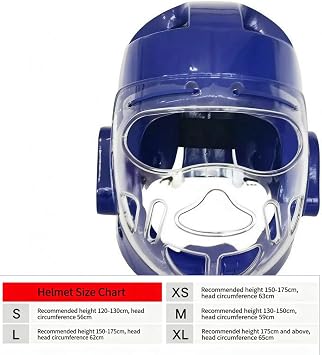 Soft Helmet with Face Guard | Ventilation Openings for ventilation, Training Helmet, Hook-and-Loop Fastening Strap, Blue, Xl