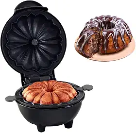 Mini Maquina de Assar Bolo Cupcake Cafe da Manha Lanche Preparo Rapido Placa Antiaderente Cozinha