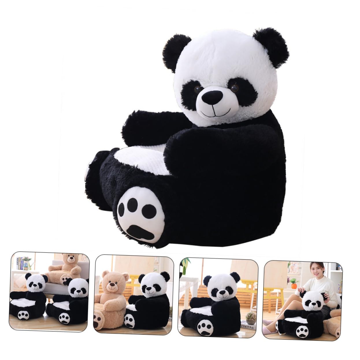 ERINGOGO Panda Boy Girl Seat Plush Sofa Cushion Safe Pp Cotton Sitting Chair for Home Decor for Your Little One