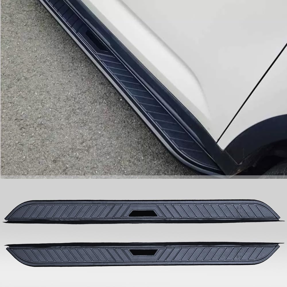 2pcs Accessories Aluminum Plaid Style Side Step fit for Chevrolet Chevy Blazer 2019-2024 Running Board Pedal SUV car Black Panel (with Brackets)