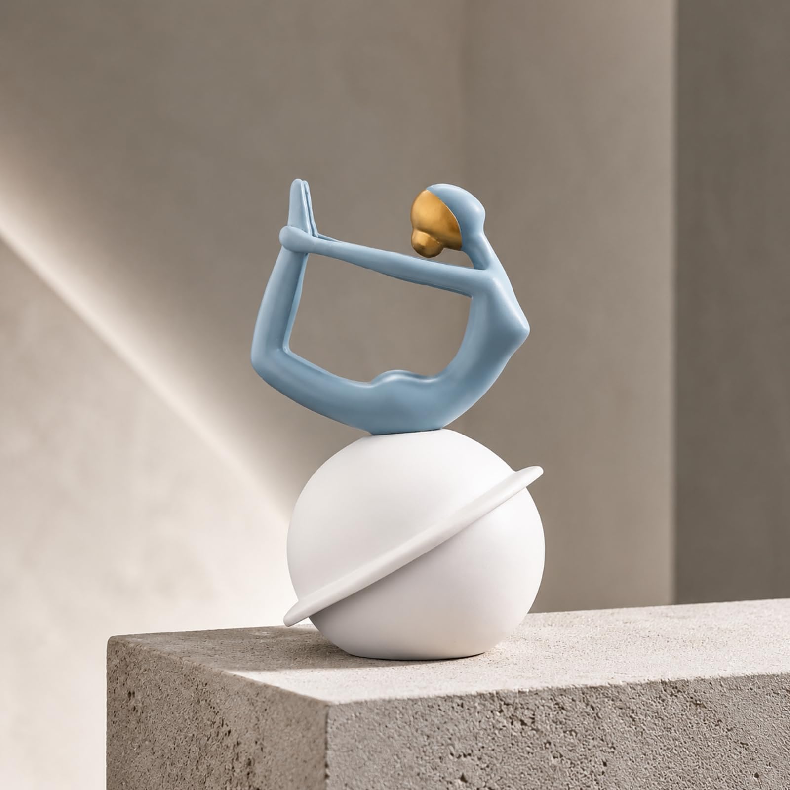 Scultura Decorativa a Tema Meditazione |, Figurina Femminile Posizione Meditazione, Idea Regalo, Ornamento da Tavolo, per Comodino, Soggiorno, Stile E