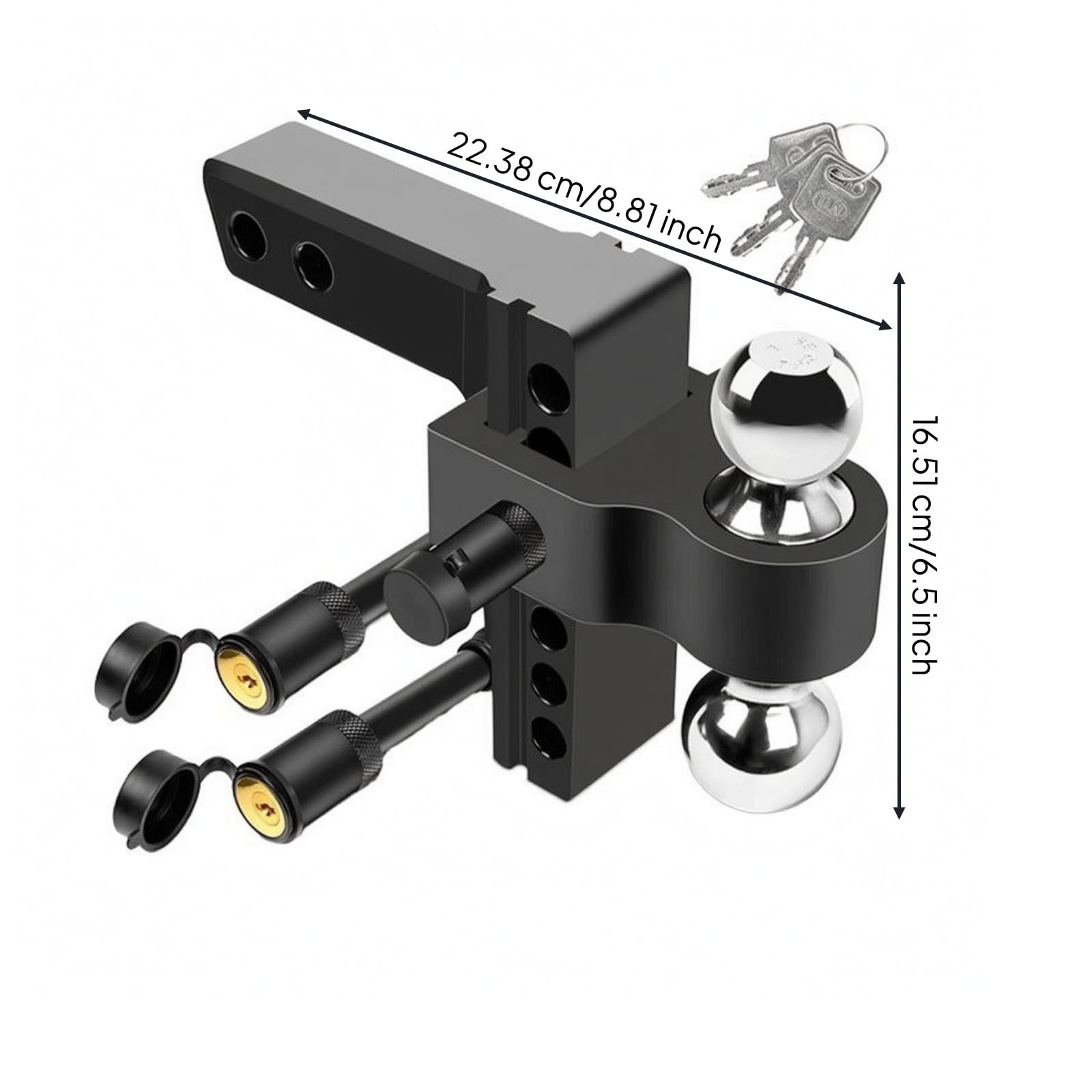 Harilla Brazo Remolque Ajustable Plateado |, Enganche Ajustable con Pasador Bloqueo, para Camionetas, Conductores