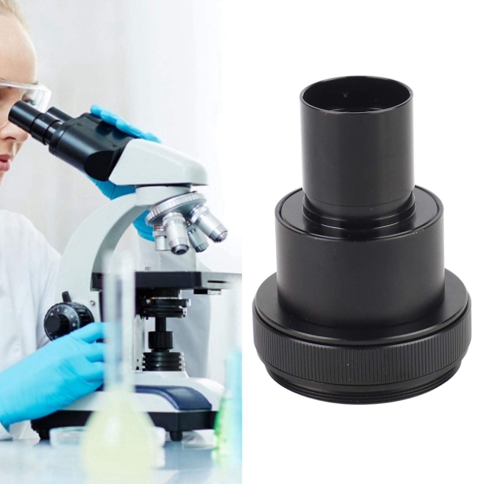 Obiektyw Kamery Mikroskopowej Interfejs ze Stopu Aluminium 2X do Mikroskopów Stereoskopowych do Biologii Kompatybilny z M42