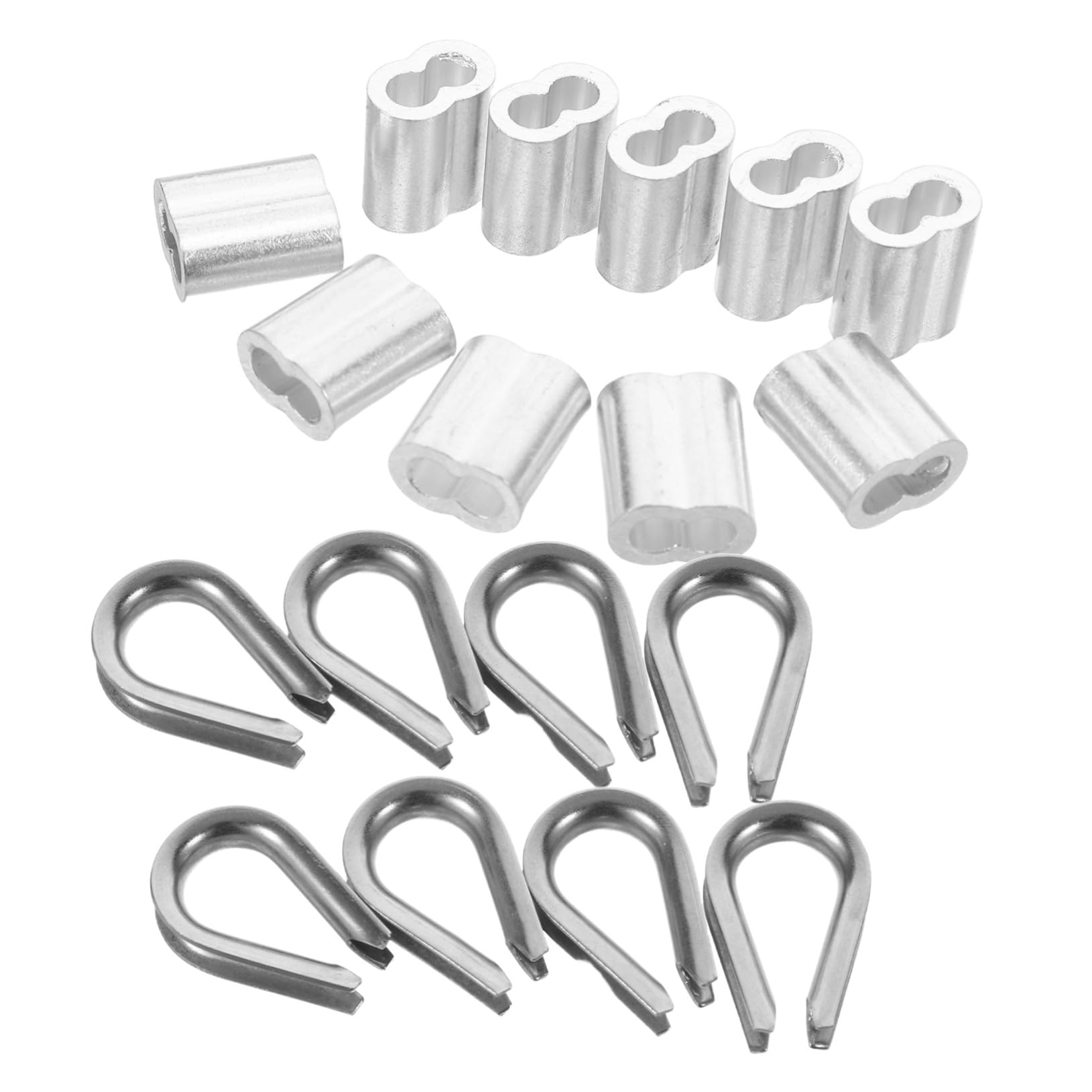 Alipis Kit di Fissaggio in Metallo Inossidabile Anello a Cuore e Morsetto per Cavi 120 Pz