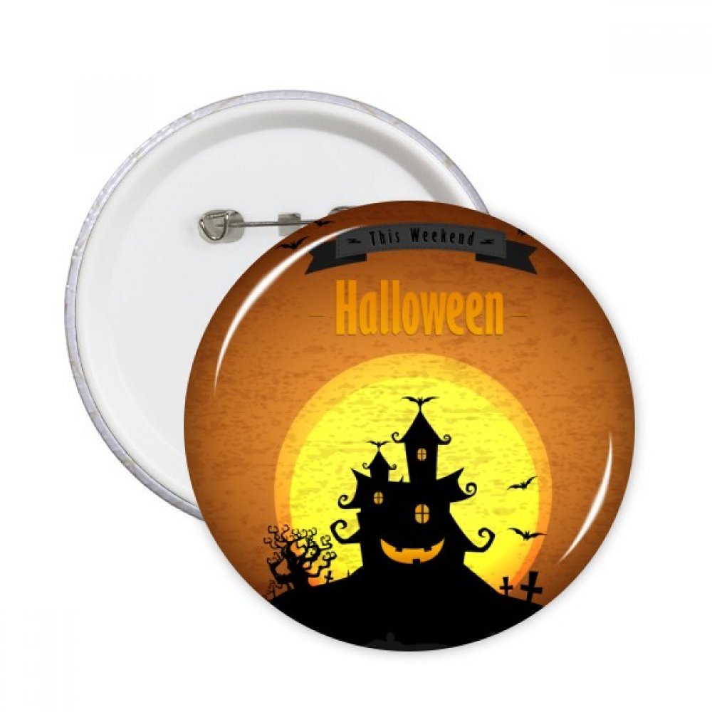 Badge rond Halloween multicolore avec attache solide pour customisation de vêtements