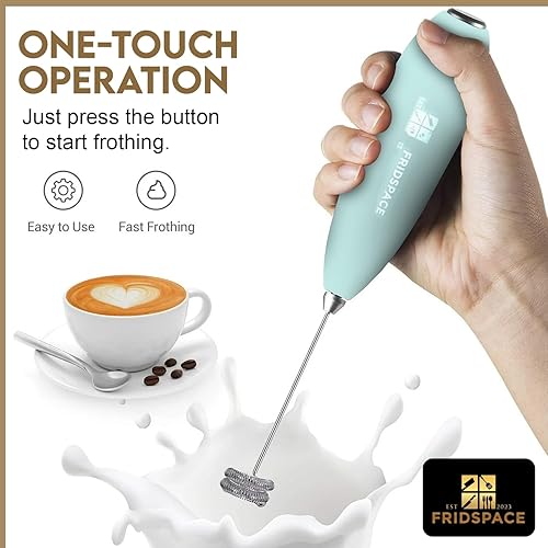 Miniatura 5 de Espumador de leche portátil de mano, máquina de café eléctrica de doble batidor duradero, mezclador de leche de acero inoxidable con soporte,