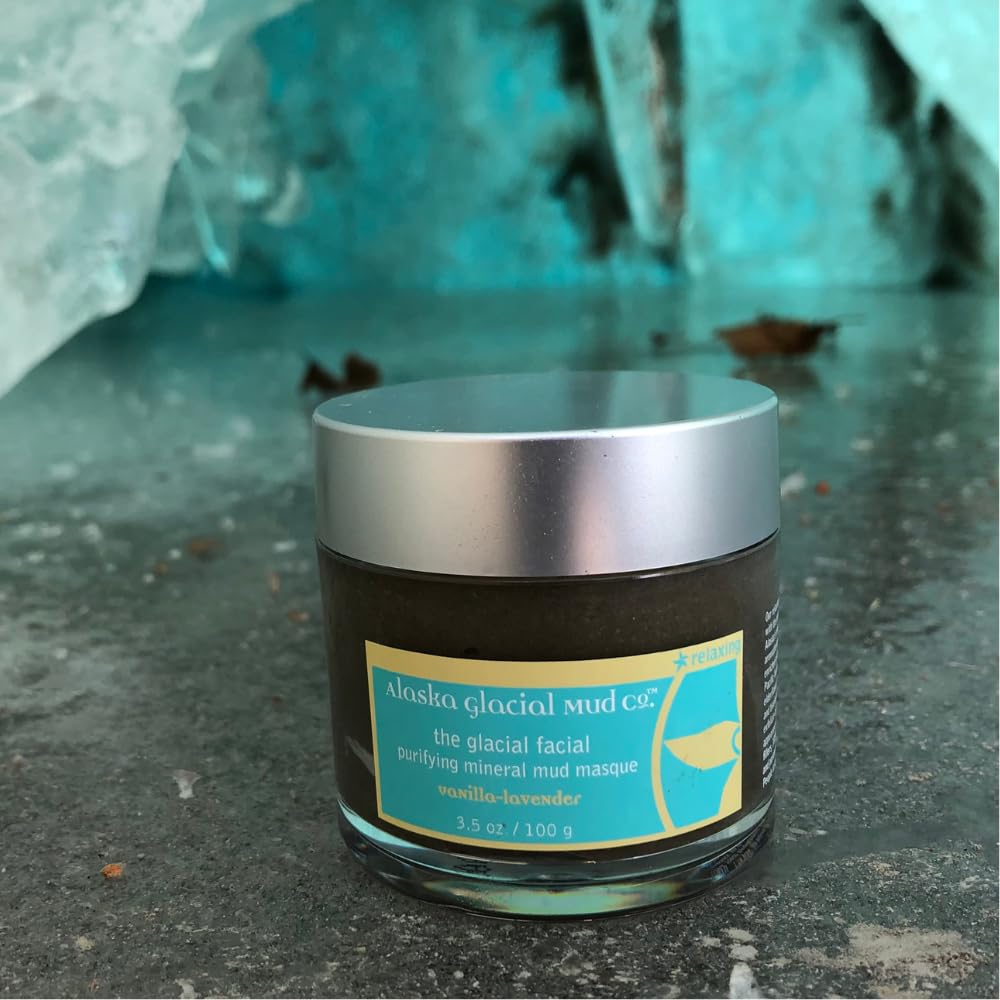 Alaska Glacial Purifying Mineral Mud Mask with Glacial Clay & Botanicals | Gently Detoxifies, Hydrates & Smooths | Anti-Aging Facial for Sensitive Skin – Lavender & Peppermint, 3.5oz