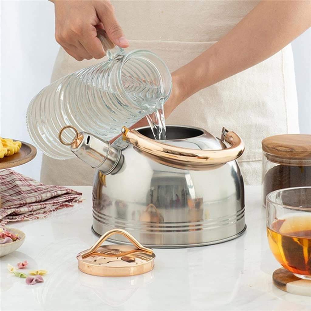 Czajnik z Gwizdkiem Gwizdający Czajnik Do Herbaty Ze Stali Nierdzewnej Czajniczek 3L/3000 ML Czajnik Do Wrzenia Kuchnia Herbaciarnia Kuchenka Indukcyjna Gwizdanie Czajnik Czajnik Kuchenek
