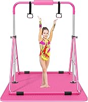 Vista 10 de Safly Fun Foldable Gymnastics Bar for Kids, Adjustable 35"-51", Sturdy 145 lbs Capacity, Easy-to-Assemble, Gymnastics Equipment for Kids for