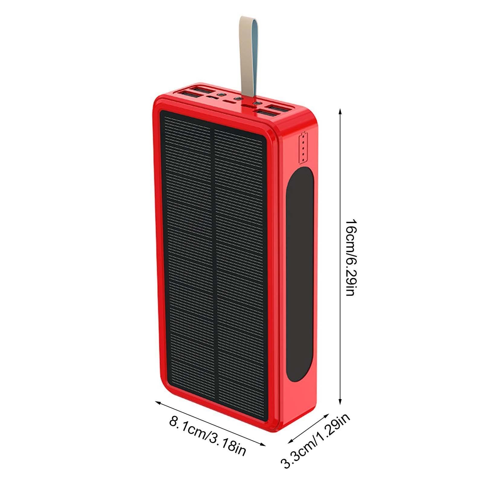 Power Bank - Power Bank Solare Da 500000 MAh | Caricatore Portatile Impermeabile A Ricarica Rapida Con Torce A LED | Alimentatore Di Ricarica Mobile Wireless Solare(D)