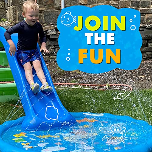 splashez 3-in-1 splash pad sprinkler for kids amp baby pool for learning  toddler sprinkler pool 60 outside water toys  from a to z outdoor play mat for babies amp toddlers