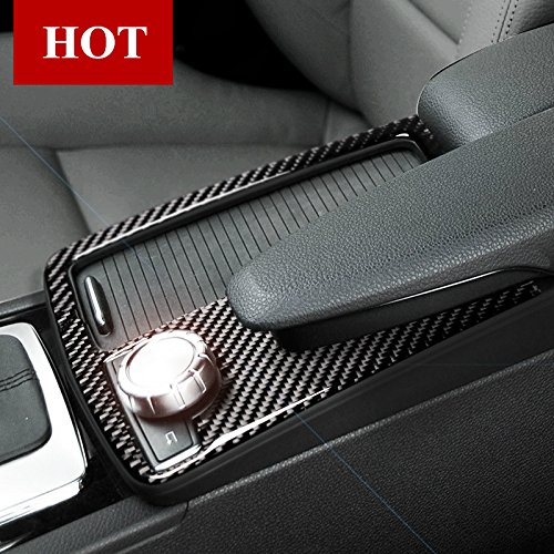Carbon Fiber Console Water Cup Holder Trim Cover for Mercedes-Benz C Class W204 2007-2013