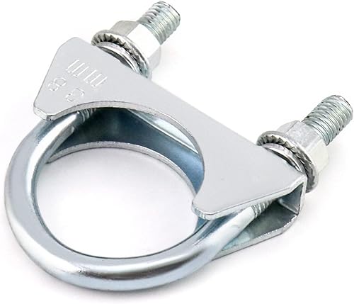 Miniatura 4 de QWORK Gancho de escape con punta de silenciador en U, 1-12 pulgadas OD 2 piezas de acero inoxidable universal silenciador clip de escape