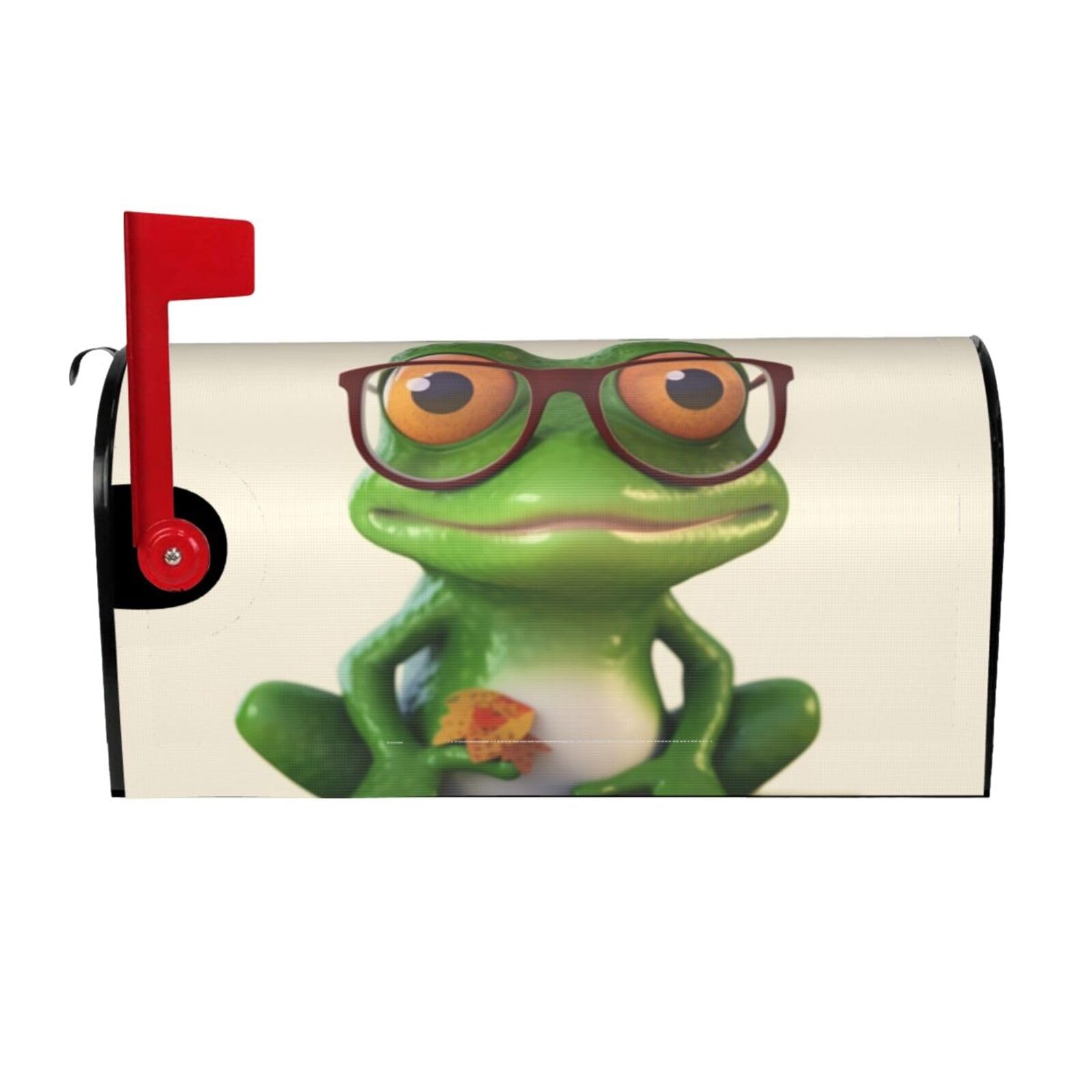 Frog Wearing Glasses Mailbox Covers Magnetic Wraps Post Letter Box Cover Garden Home Decor 25.5x21 in