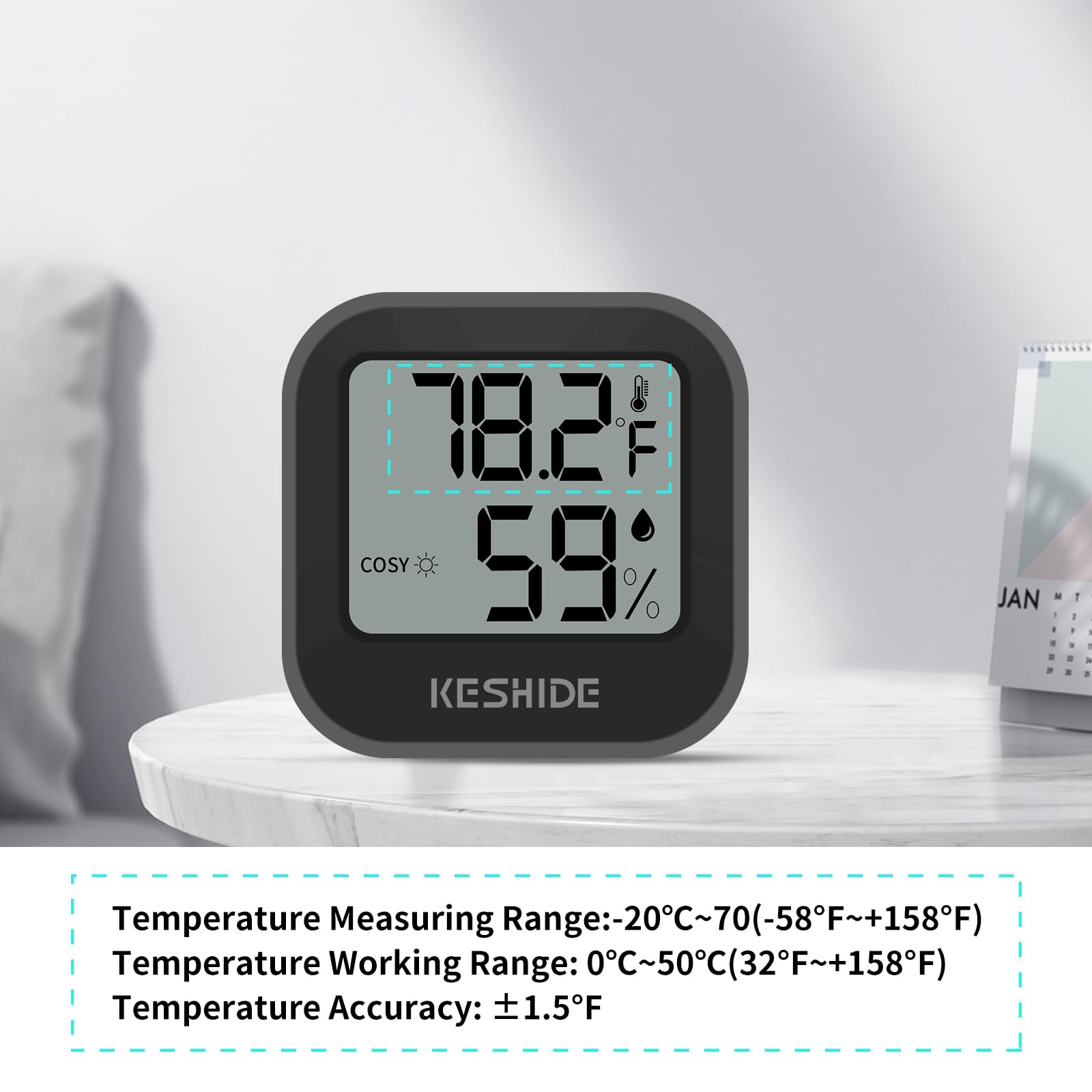 Igrometro digitale termometro per temperatura ambiente misuratore di umidità termometro interno precisione calibrazione sensore di temperatura LCD, camera da letto, camera dei bambini, ufficio, serra