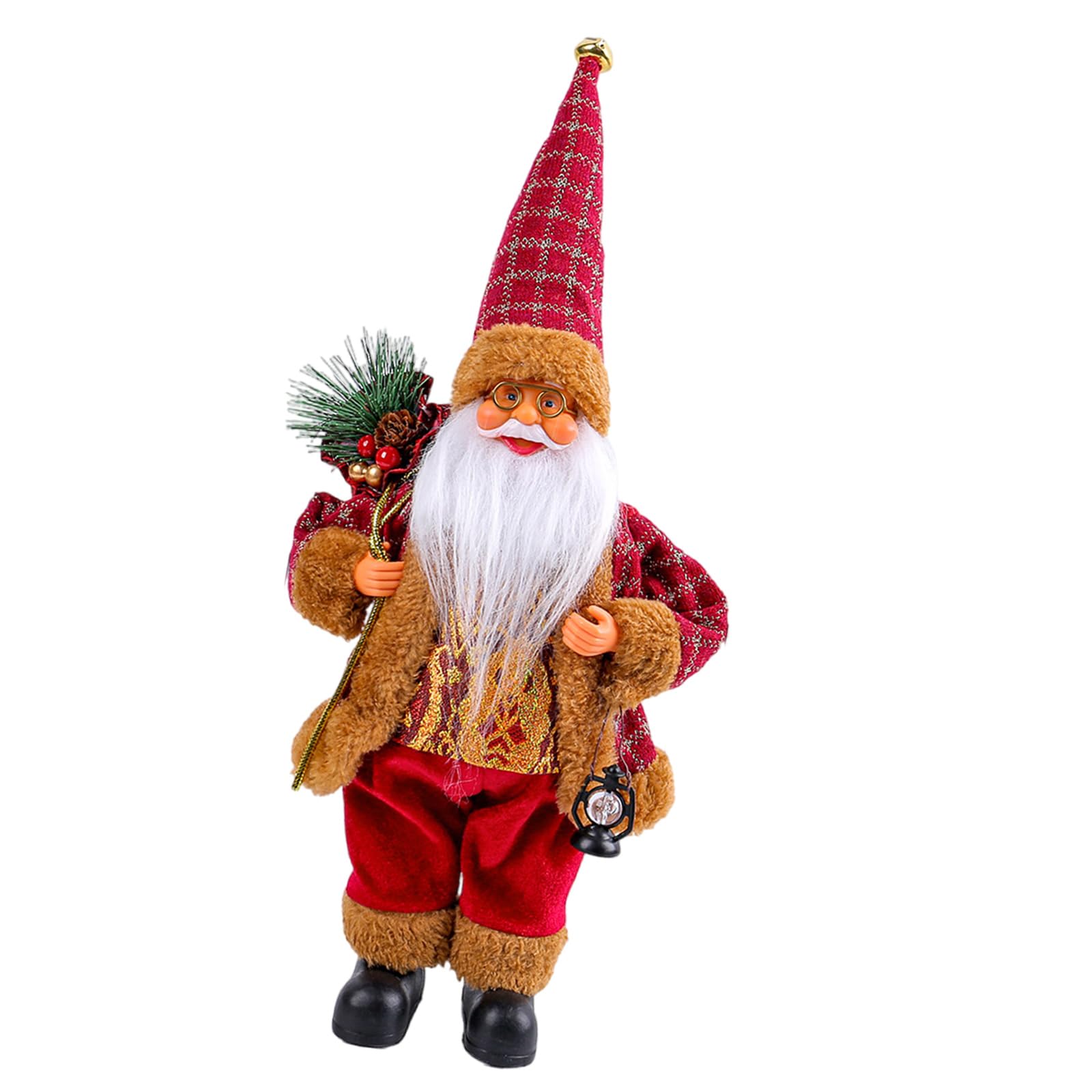 carotoe Multipurpose Holiday Ornament with Stylish Santa Dolls Vibranting Fabric Christmas Collectible Figurines Daily Use Colorful Santa Figurine