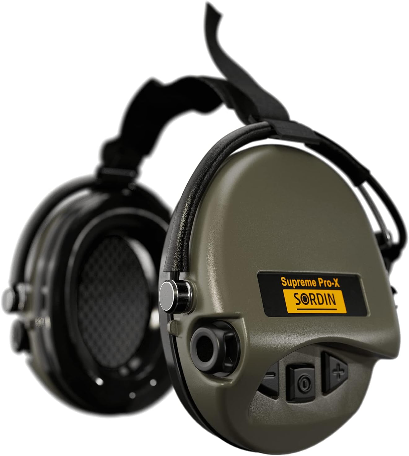 Pro-X Ear Muffs - Active and Electronic Ear Defenders w/Neckband - Foam Pads - Earmuffs for Hunting & Shooting