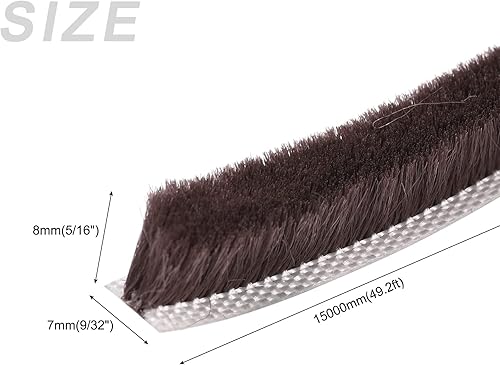 Miniatura 8 de METALLIXITY Burlete adhesivo para cepillo (14 pulgadas x 932 pulgadas x 16.4 pies), tira de cepillo de puerta  para puerta corredera, ventana,