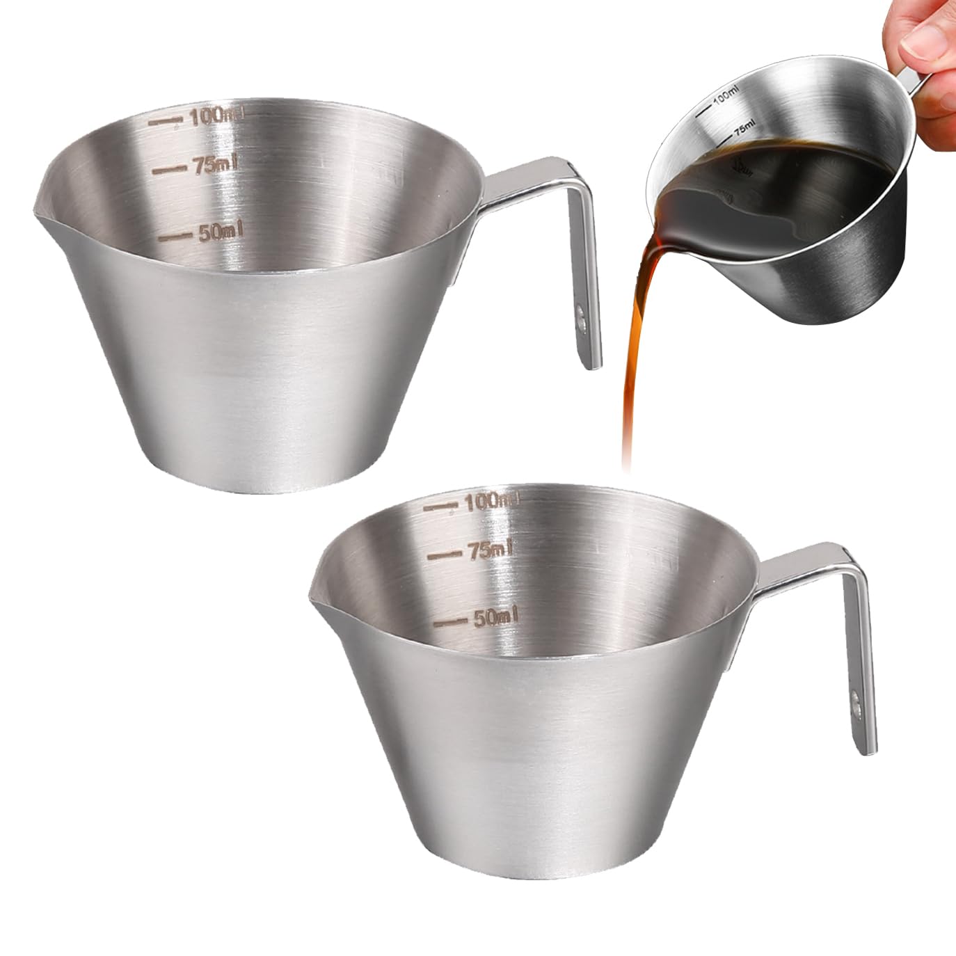 Tasse à expresso BetterJonny élégante en acier inoxydable avec poignée design