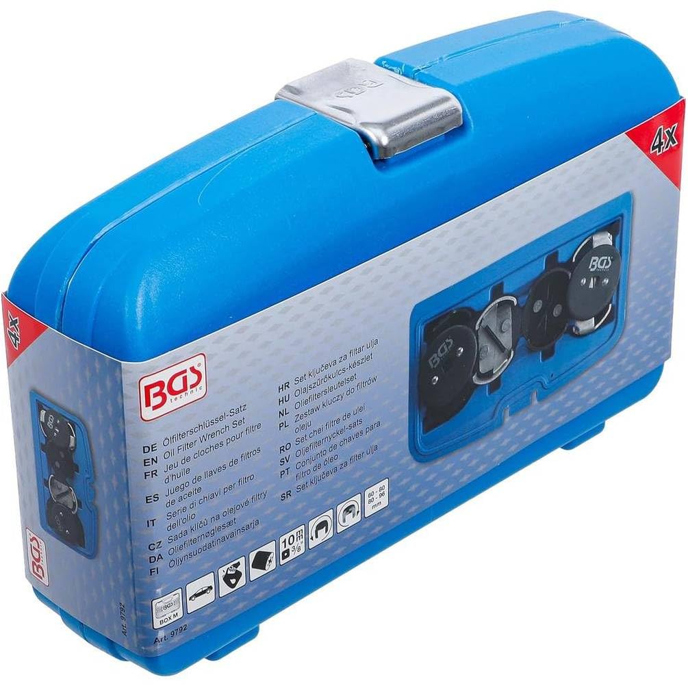 Juego de 4 campanas para filtro de aceite D.60-80/80-96 mm, acero resistente, adaptabilidad y practicidad - D-Work