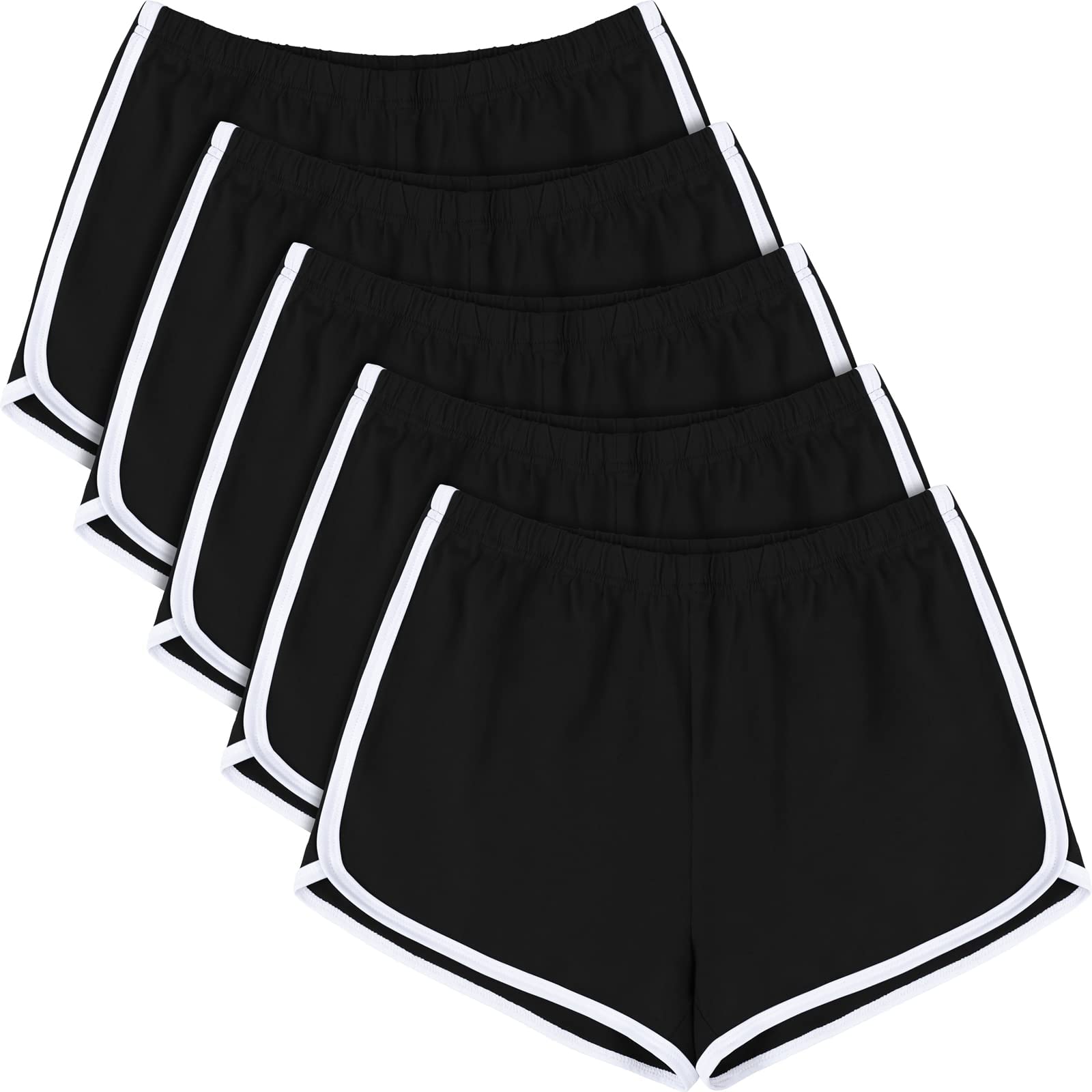 URATOT, Pantalones Cortos elásticos de algodón para Mujer, para Gimnasio, Yoga, Verano, Correr, Danza, 2 Unidades